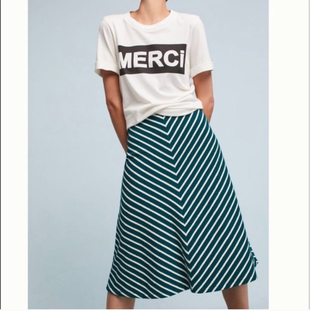 NWT Anthropologie Harlyn Striped Knit Skirt Size L